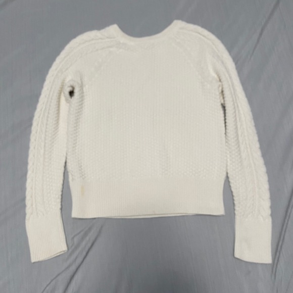 Gap Women's White Cableknit Sweater M Preppy Fisherman Heritage Rory Academia - Picture 3 of 9